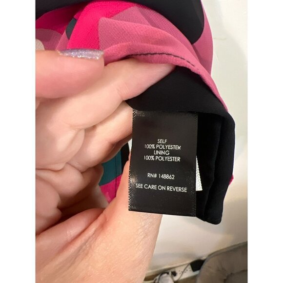 Torrid Sz 00 (US M/L Sz 10) Geo Novelty Print Tank Double Layer Flowy Lined - Picture 4 of 7